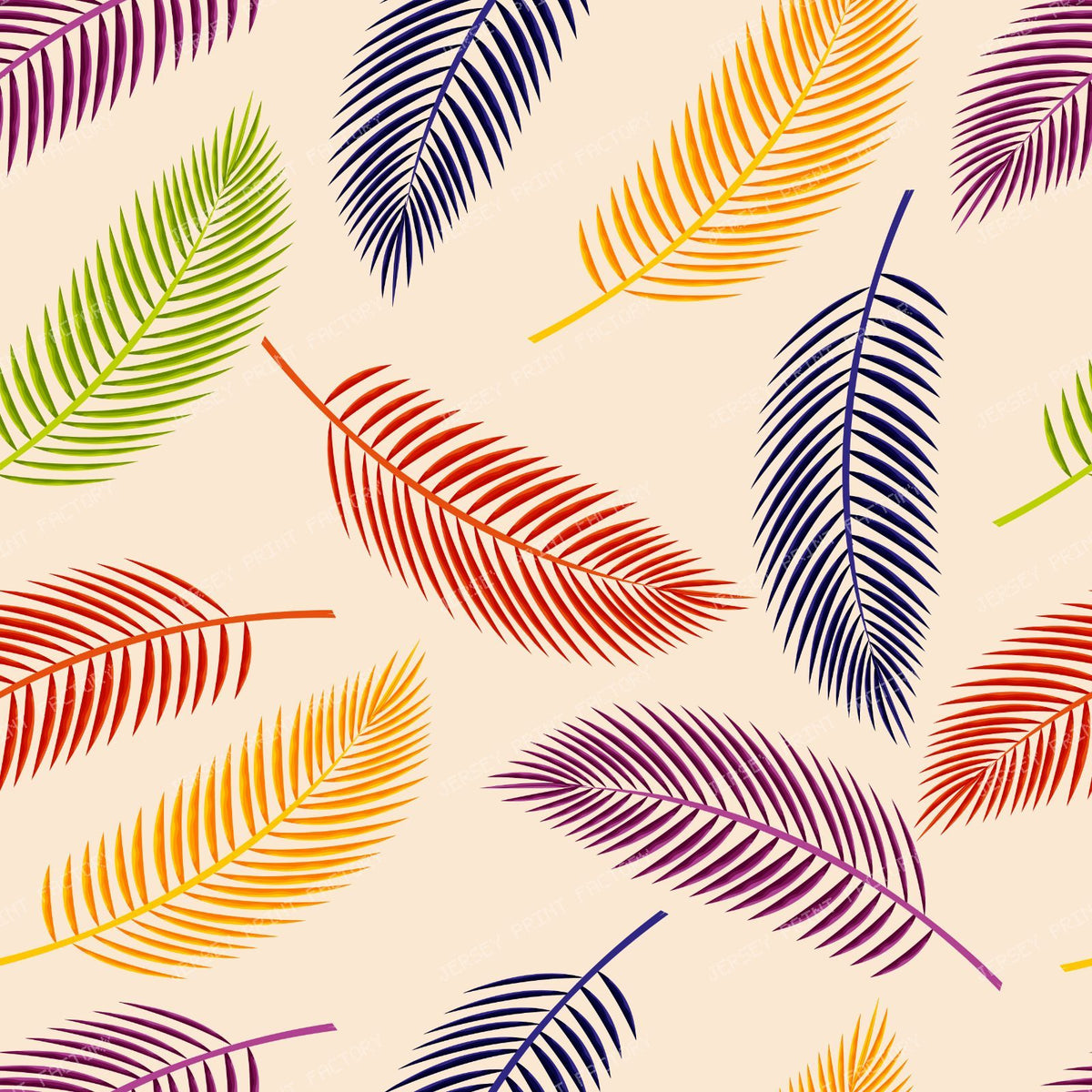 Colorful Palm Leaves, Palm Pattern, Tropical Pattern — Colorful 4