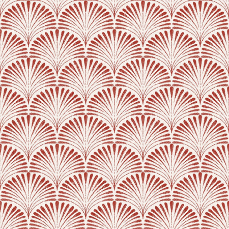 Eloise   Hand Drawn Scallop   Small   Cream & Blue — Cream & Red