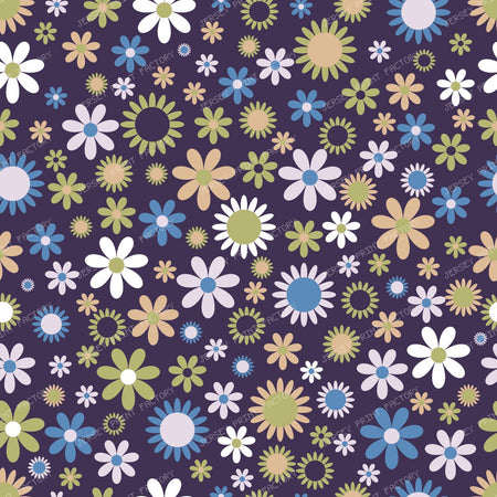 Colorful Flowers, Retro Flowers, Floral Pattern — Colorful 29