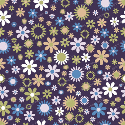 Colorful Flowers, Retro Flowers, Floral Pattern — Colorful 29