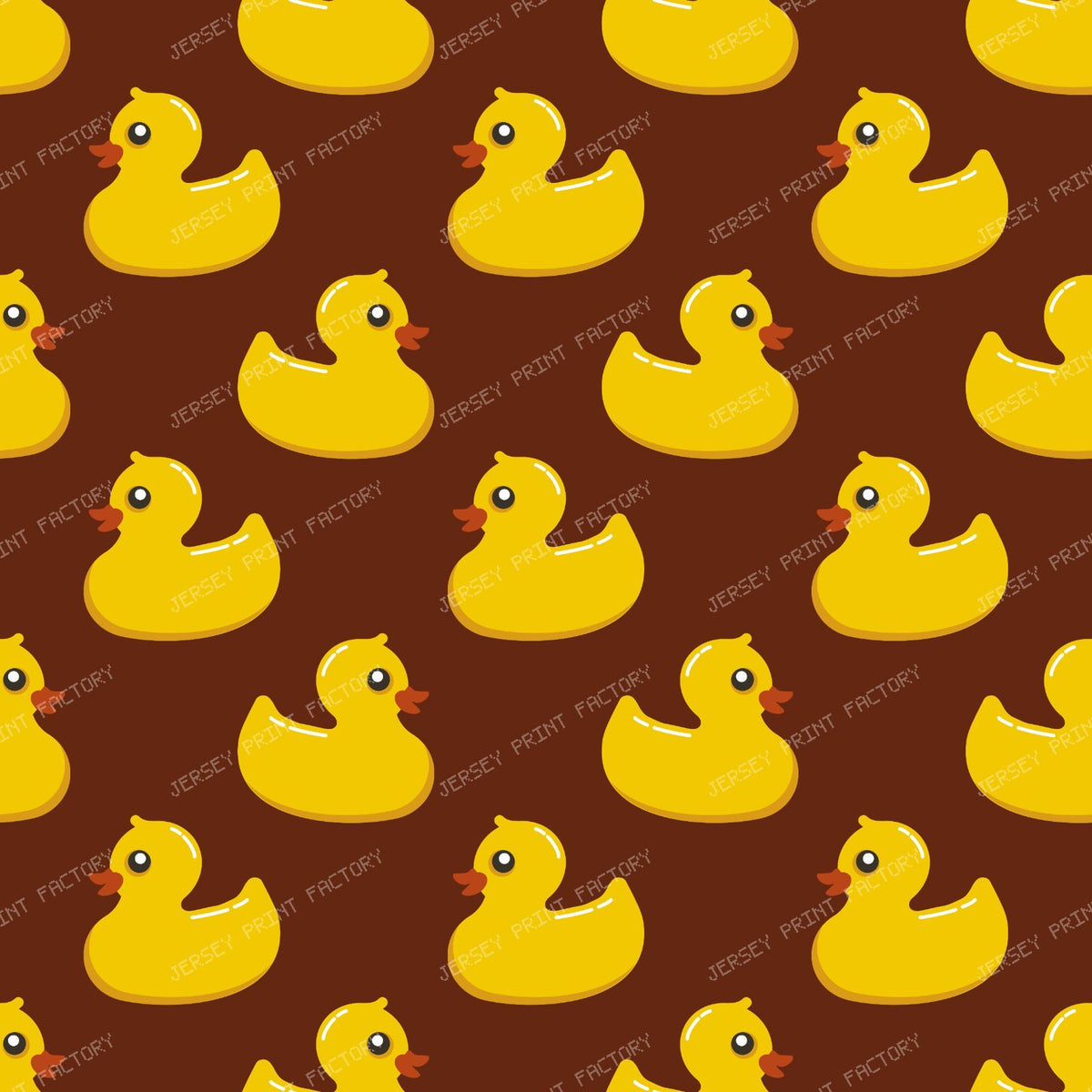 Pattern Of Ducks, Cute Ducks, Rubber Ducks, Yellow Ducks — Brown 3