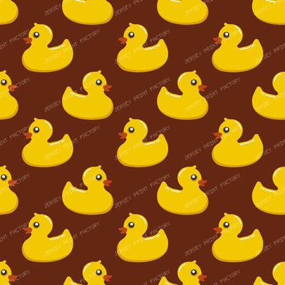 Pattern Of Ducks, Cute Ducks, Rubber Ducks, Yellow Ducks — Brown 3
