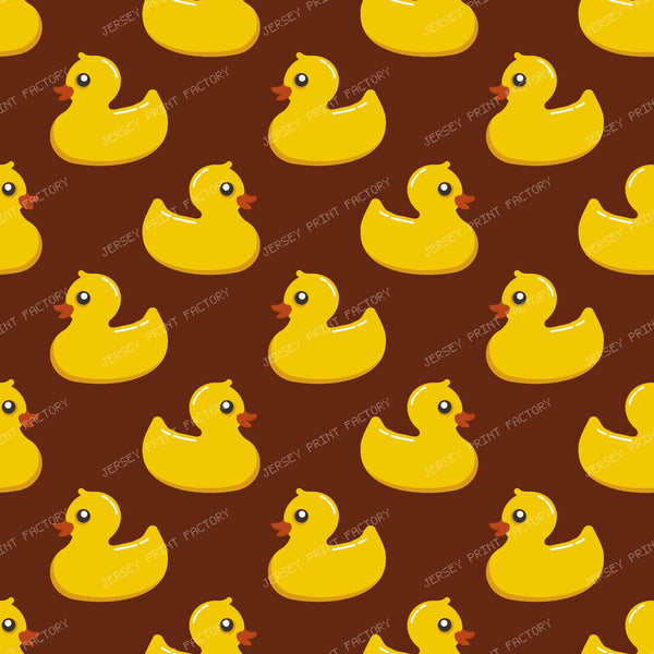 Pattern Of Ducks, Cute Ducks, Rubber Ducks, Yellow Ducks — Brown 3