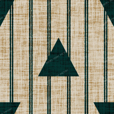 Festive Christmas Triangle Stripe in Warm Beige — Deep Teal