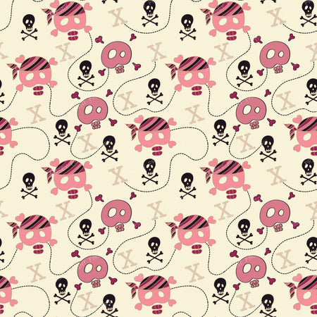 Pirate Skull, Pink Skull, Crossbones, Treasure Map