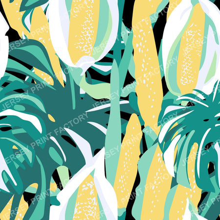 Monstera Deliciosa Floral in Midnight Bl