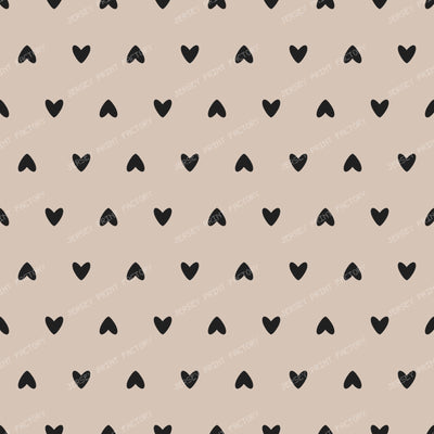 Polka Hearts White — Black Beige
