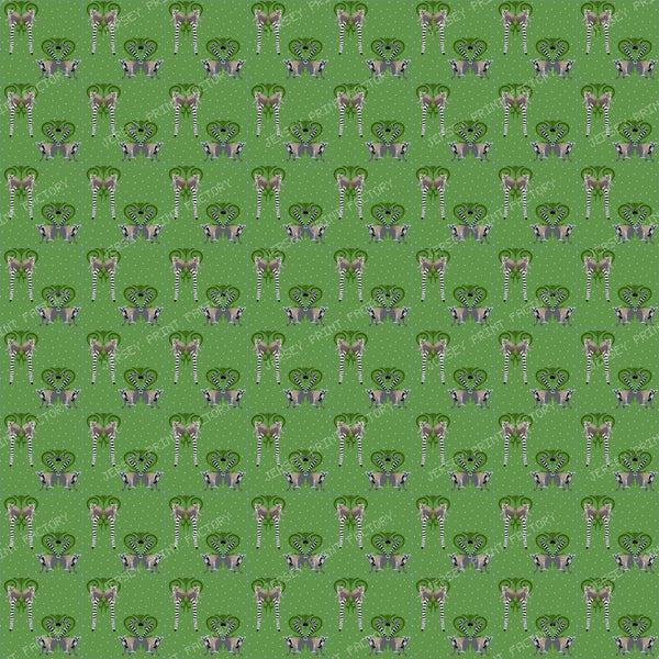 Lemurs in Love on Medium Green