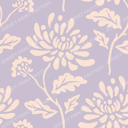 Block Print Ethnic Floral Boho Pattern in Asian Style. Lavender