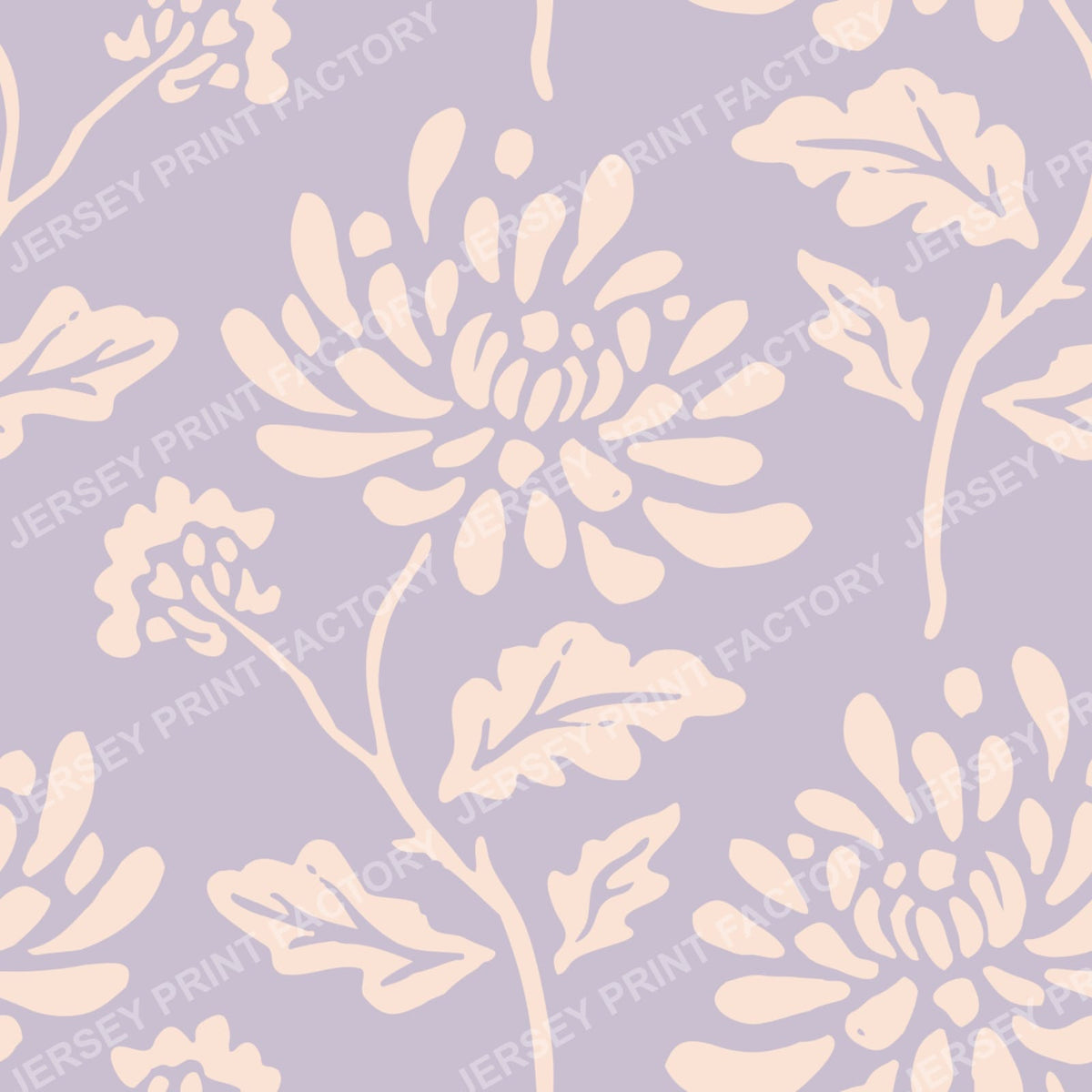 Block Print Ethnic Floral Boho Pattern in Asian Style. Lavender