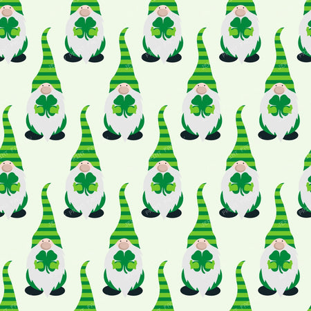 Pattern Of Gnomes, Saint Patrick's Day Gnomes, Clovers — Green 2