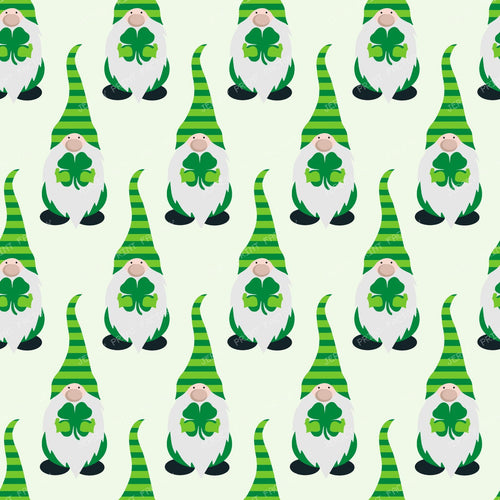 Pattern Of Gnomes, Saint Patrick's Day Gnomes, Clovers — Green 2