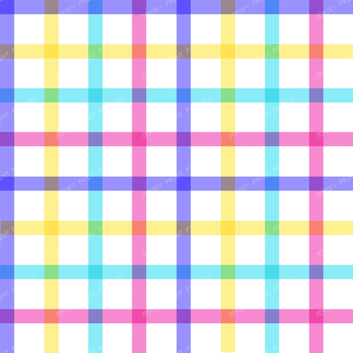 Bold Pastel Rainbow Plaid Fabric Colorful Checkered Spring Print Bright Easter Gingham Pattern — Bright