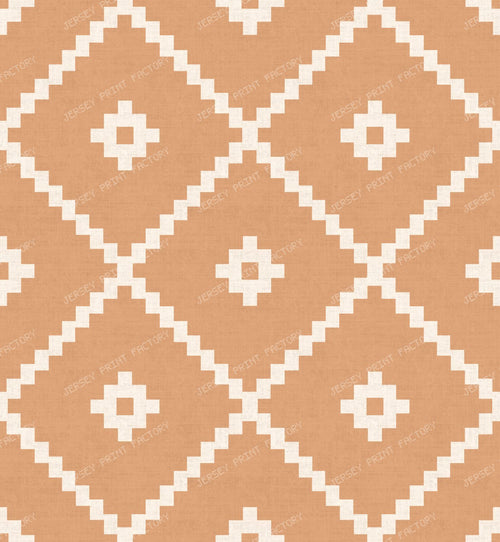 Southwestern Tribal Geometric - Rustic Aztec Diamonds - Pumpkin Orange
