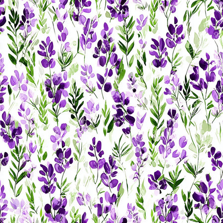 Purple Wildflower Garden Green Leaf