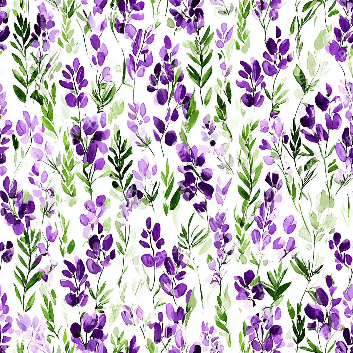 Purple Wildflower Garden Green Leaf