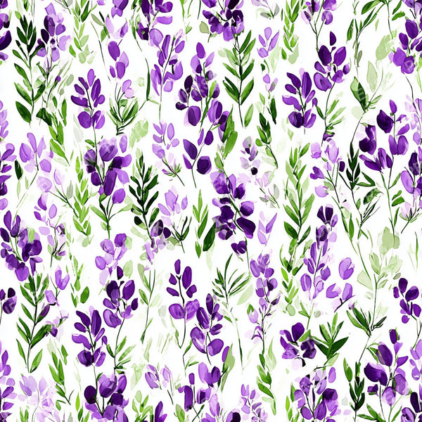 Purple Wildflower Garden Green Leaf