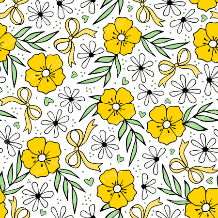 Coquette Meadow Wildflower Floral In Yellow