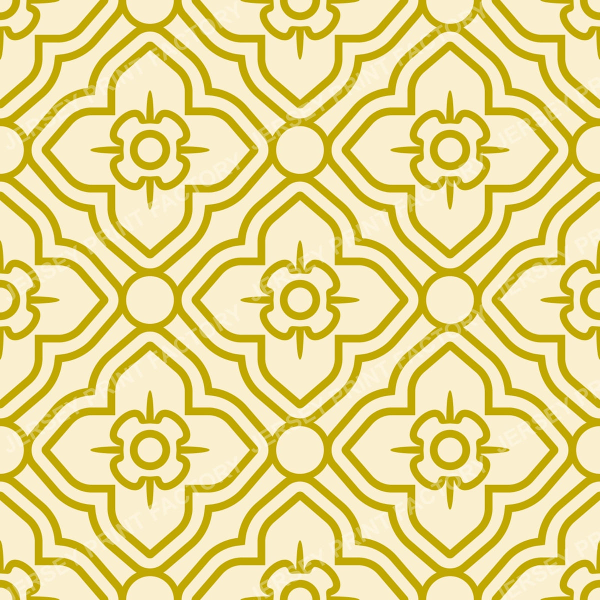 Thai Floral Pattern in Traditional Southeast Asian Style. Beige/golden.