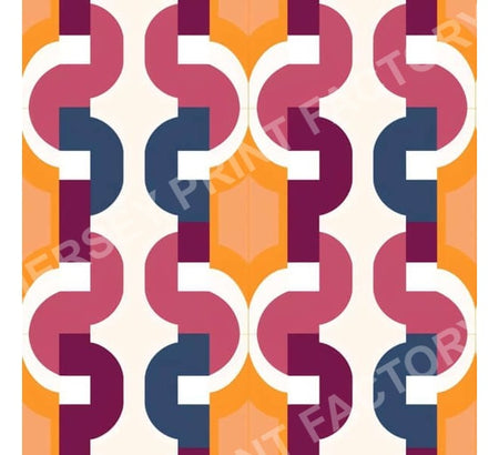 Retro Groove Waves veya Mid-Century Interlocking Chain