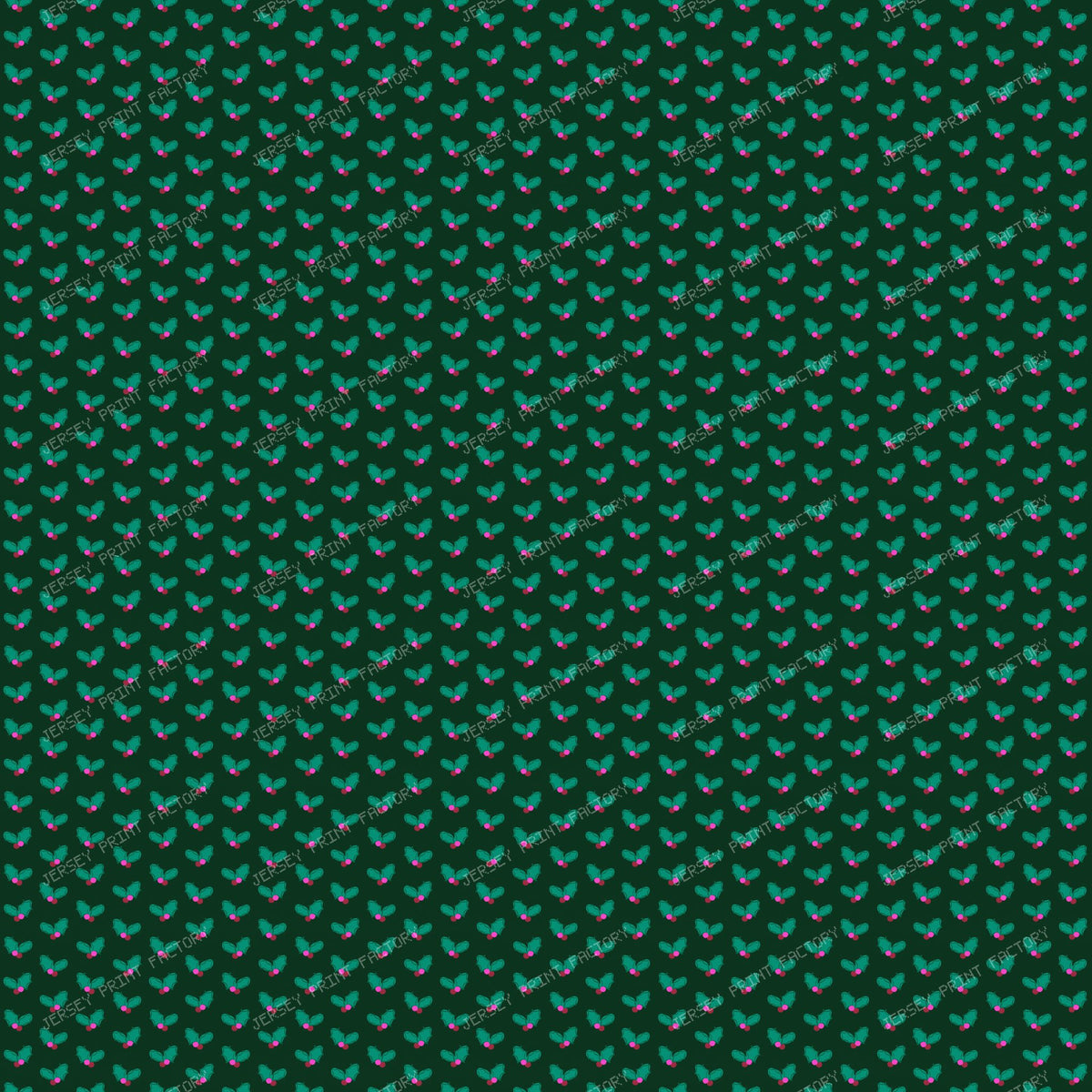 Christmas Holly on Dark Green