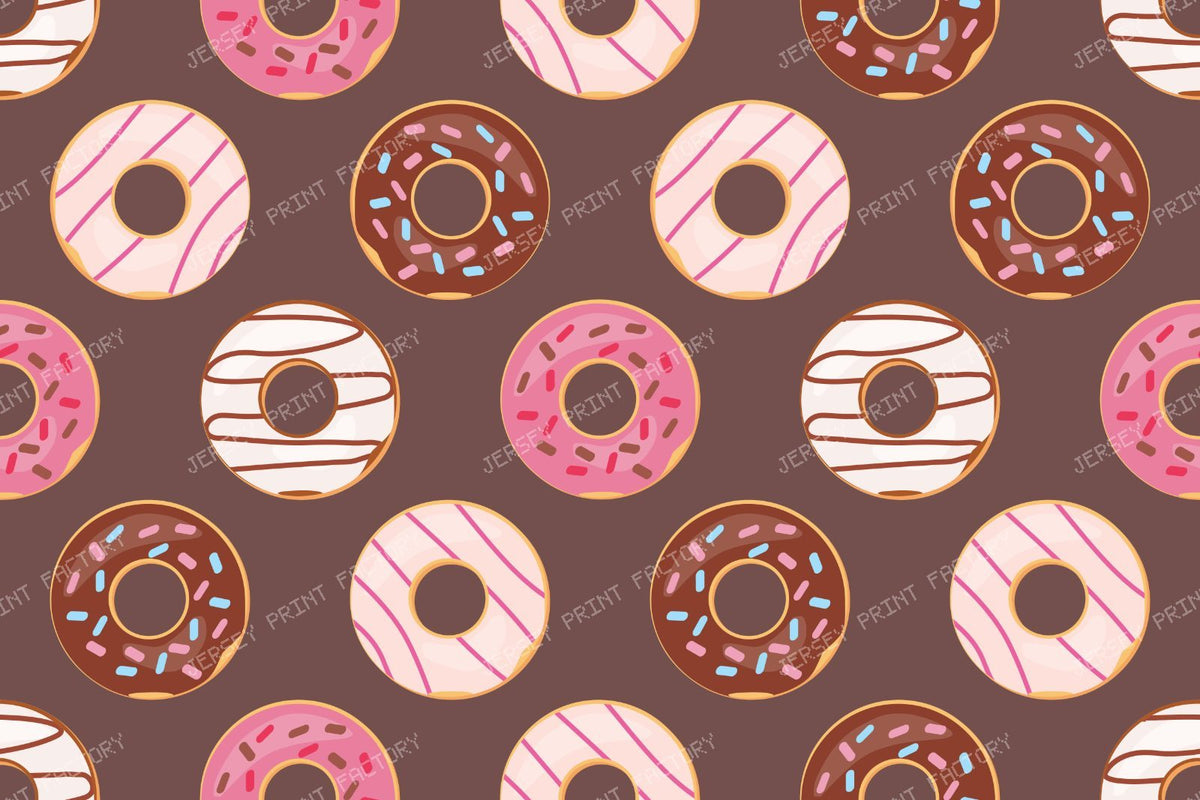 Donut Pattern, Pink Donuts, Brown Donuts, White Donuts, Sprinkles — Brown