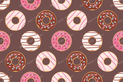 Donut Pattern, Pink Donuts, Brown Donuts, White Donuts, Sprinkles — Brown