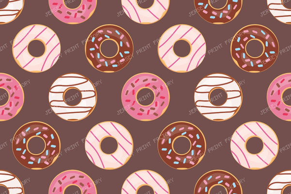 Donut Pattern, Pink Donuts, Brown Donuts, White Donuts, Sprinkles — Brown