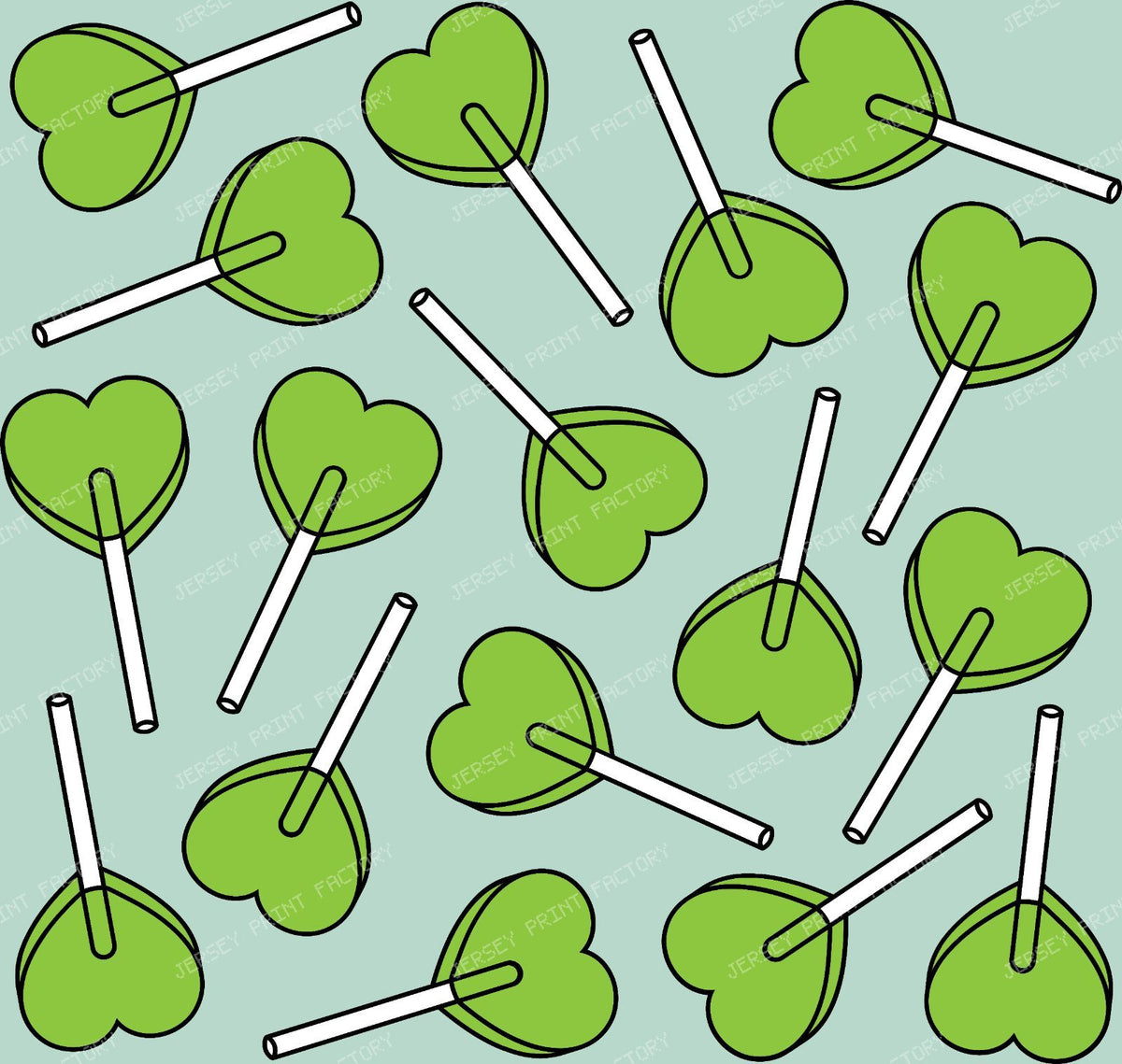 Blue Lollipops, Heart Lollipops, Lollipop Pattern — Green 8