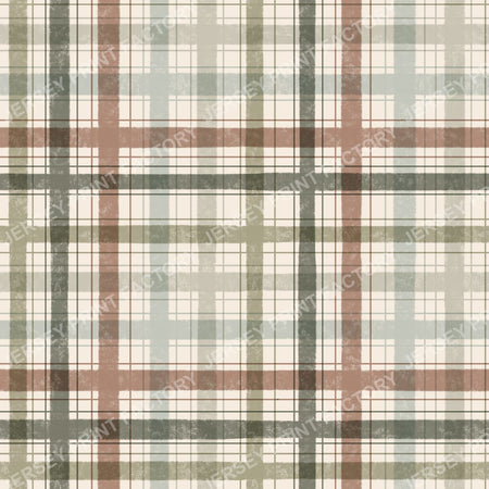 Rust brown and olive green Plaid