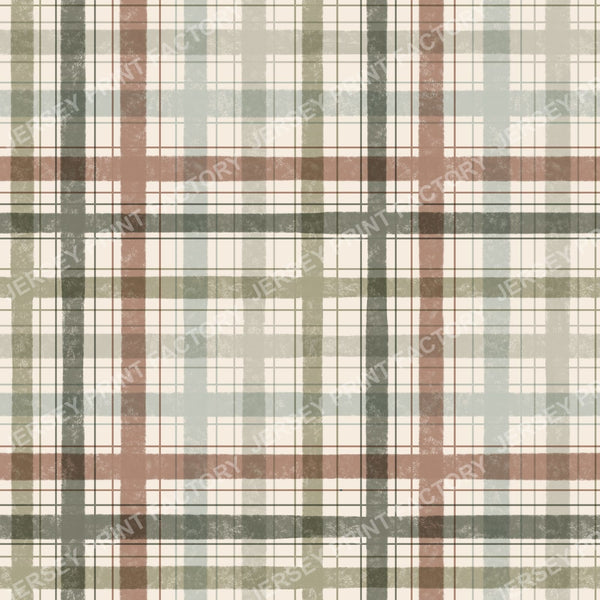 Rust brown and olive green Plaid