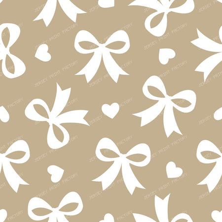 Bow Pattern, Coquette Bow, Ribbon, Cute Bow, White Bow, Hearts, Black — Beige 1