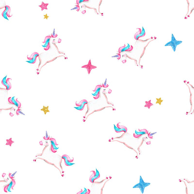 Unicorns and colourful stars