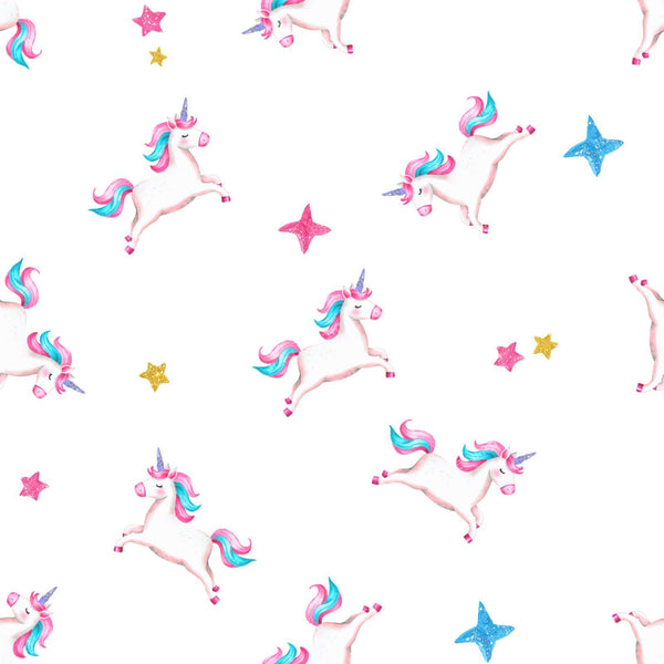 Unicorns and colourful stars