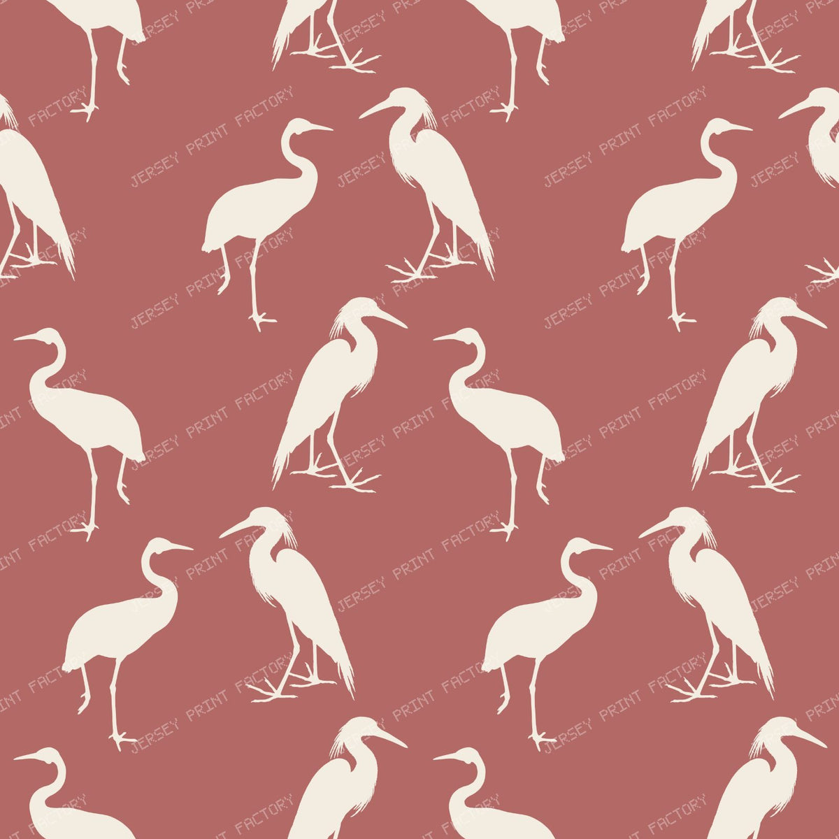 Heron Pattern, Bird Pattern, Egret, Crane, Nature, Red