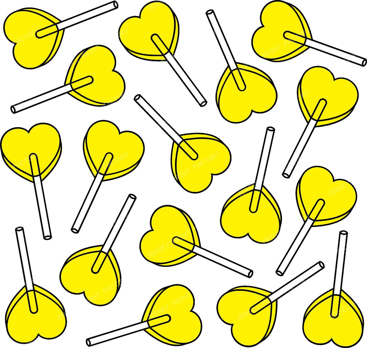 Blue Lollipops, Heart Lollipops, Lollipop Pattern — Yellow 6