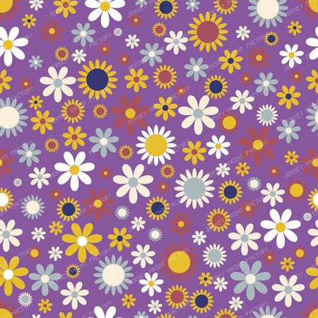 Colorful Flowers, Retro Flowers, Floral Pattern — Colorful 11