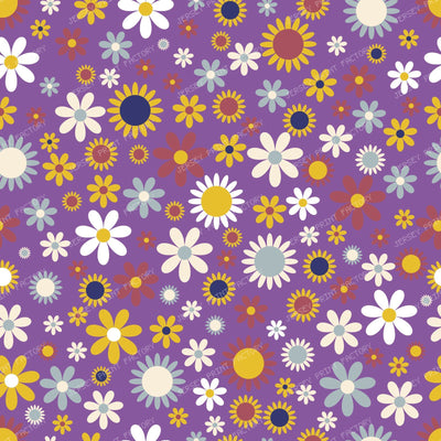 Colorful Flowers, Retro Flowers, Floral Pattern — Colorful 11