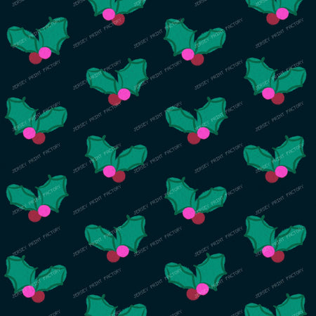 Christmas Holly on Purple — Deep blue