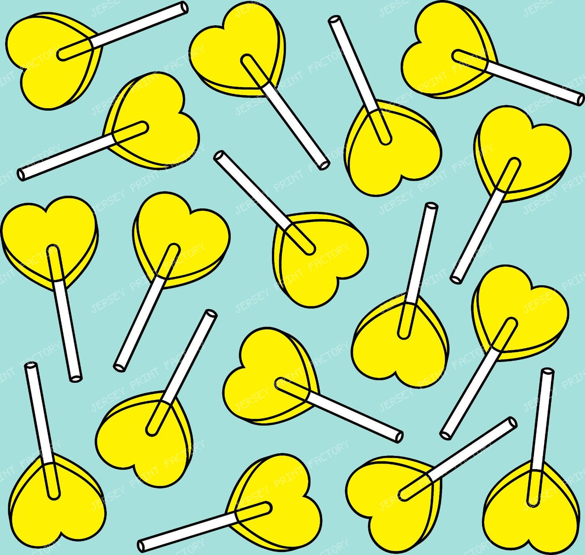 Blue Lollipops, Heart Lollipops, Lollipop Pattern — Yellow 2
