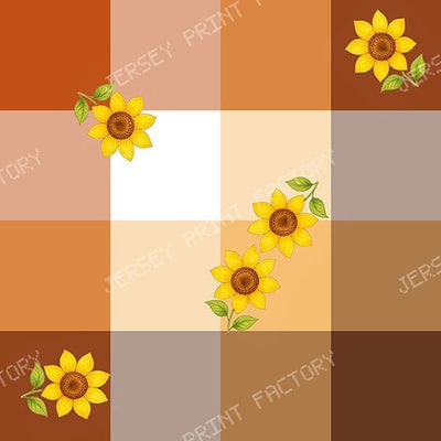 Classic gingham check whit sunflowers