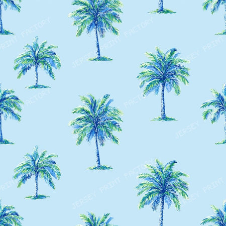 Happy Palm Trees on Blue