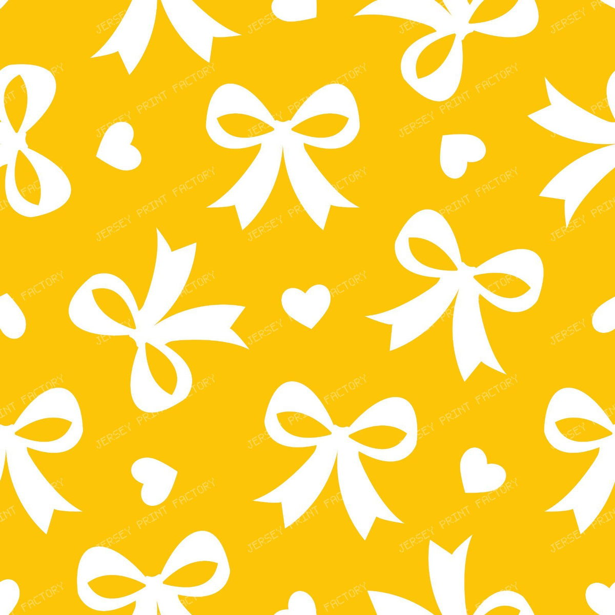 Bow Pattern, Coquette Bow, Ribbon, Cute Bow, White Bow, Hearts, Black — Yellow