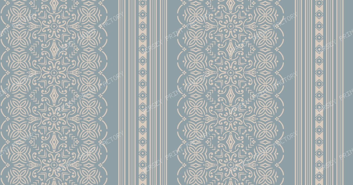 Ada   Striped Tile   Blue & Cream
