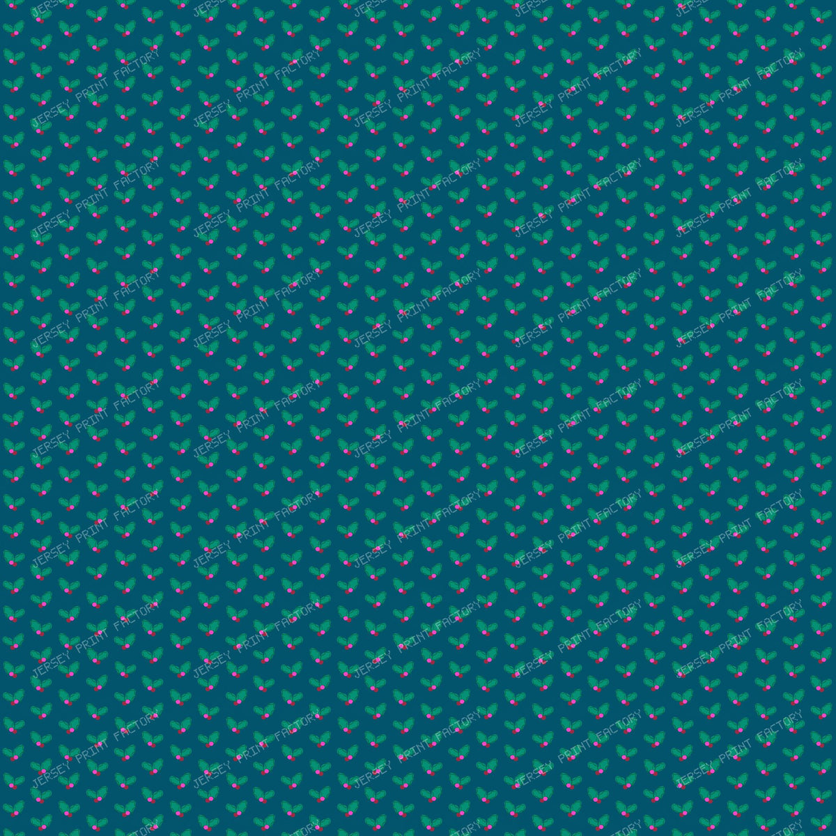 Christmas Holly on Teal