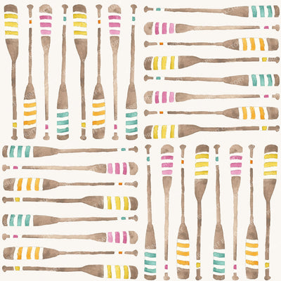 Rowing Oars Patchwork Watercolor