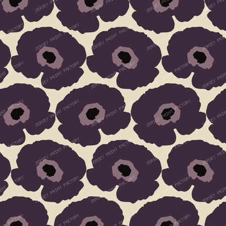 Retro Minimalist Poppy Bark — Deep Fig Purple
