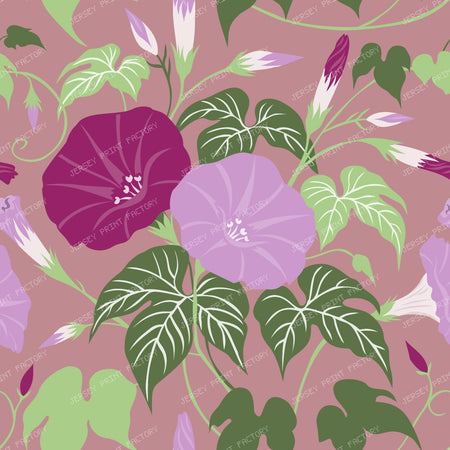 Floral Botanical Morning Glory Vine Dusk Rose