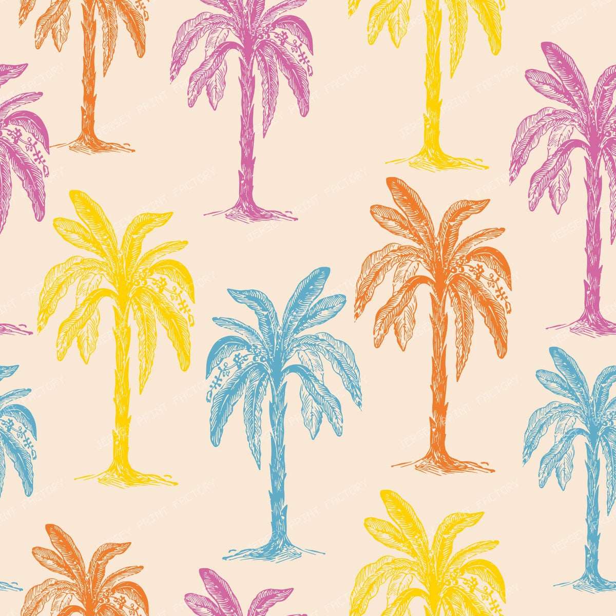 Colorful Palm Trees, Palm Pattern, Tropical Pattern