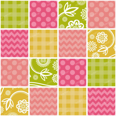 Zigzag, Chevron, Gingham, Polka Dots, Patchwork — Colorful 2